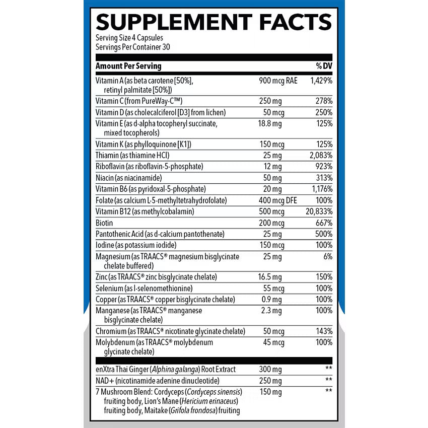 LifeSeasons Men's Multivitamin High Potency with NAD+-N101 Nutrition
