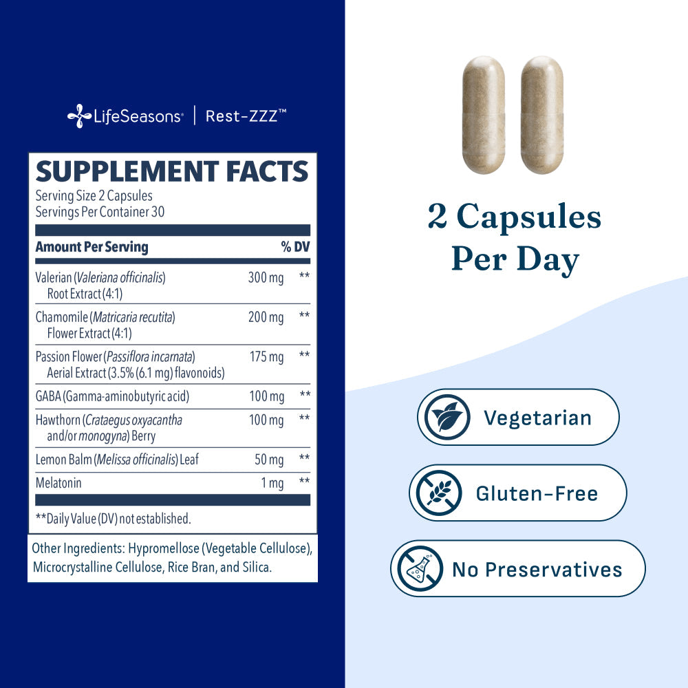 LifeSeasons Rest-ZZZ-N101 Nutrition