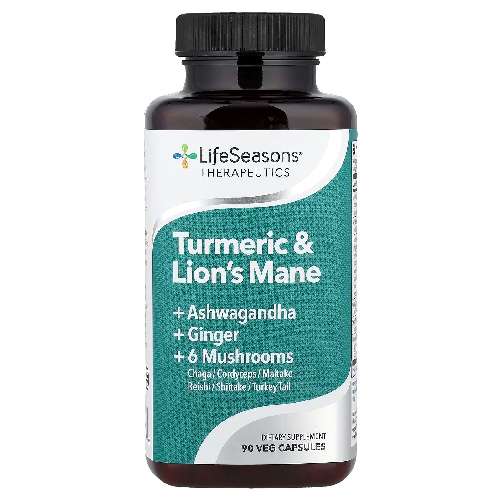 LifeSeasons Turmeric & Lion's Mane-90 veg capsules-N101 Nutrition