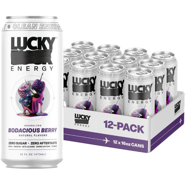 Lucky FCK Sparkling Energy Drink-Case (12 cans)-Bodacious Berry-N101 Nutrition