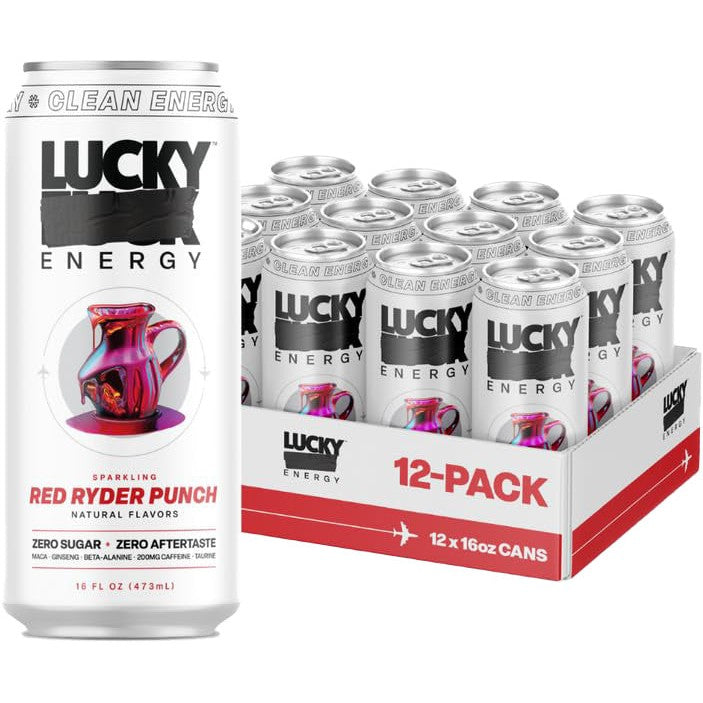 Lucky FCK Sparkling Energy Drink-Case (12 cans)-Red Ryder Punch-N101 Nutrition