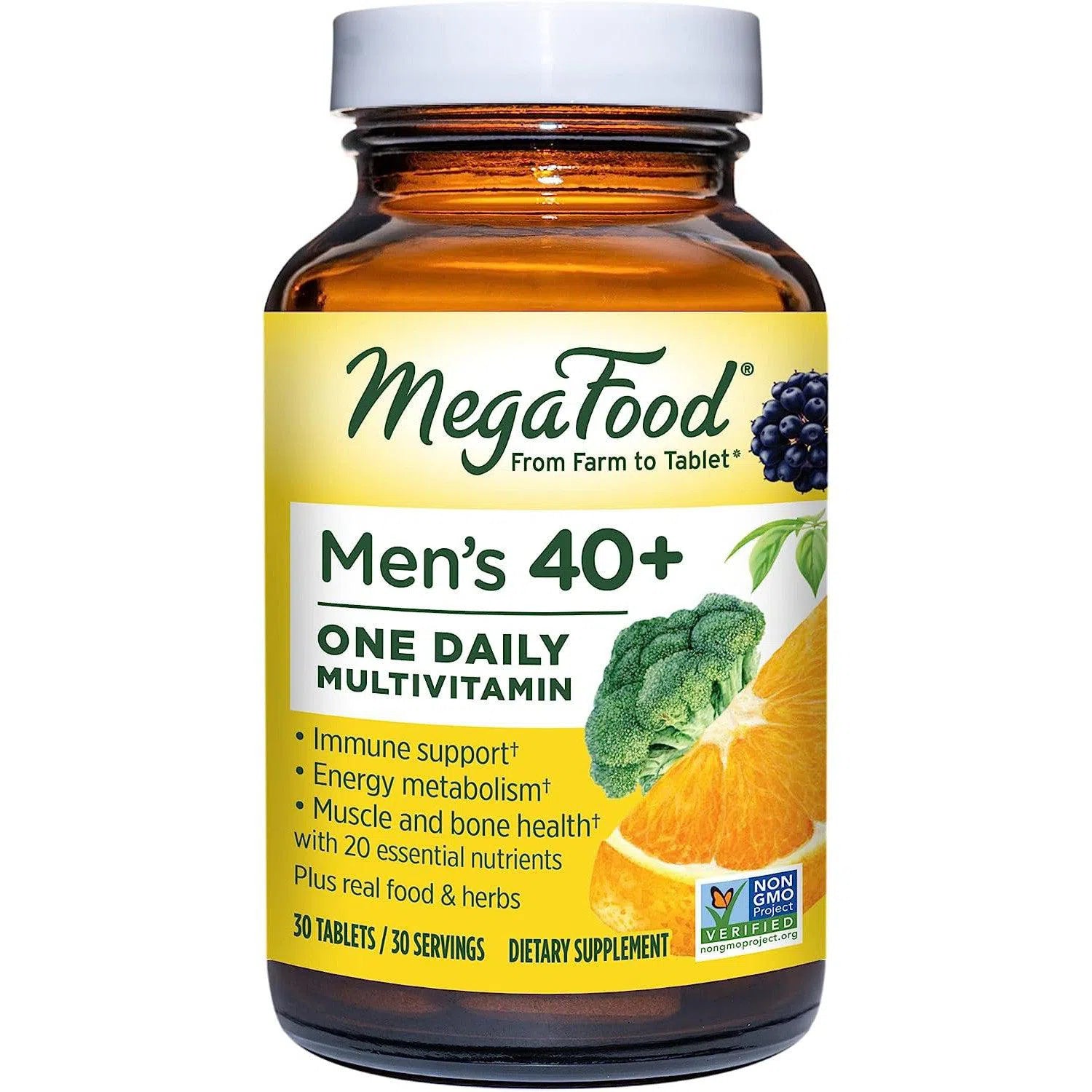 MegaFood Men's 40+ One Daily Multivitamin (Best By SEP/2026 - FINAL SALE / NO RETURNS)-30 tablets-N101 Nutrition