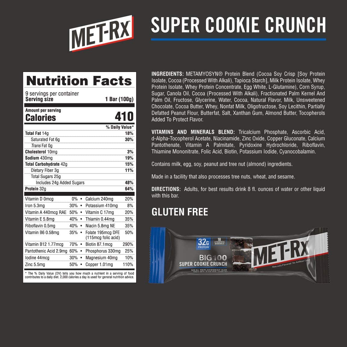 MET-Rx BIG 100 Meal Replacement Bars-N101 Nutrition