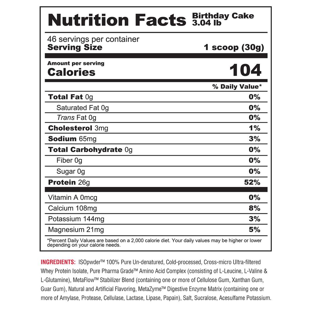 Metabolic Nutrition Iso PWDR-N101 Nutrition