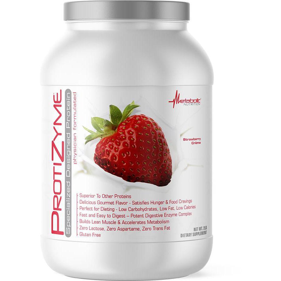 Metabolic Nutrition ProtiZyme-2 lbs (26 servings)-Strawberry Creme-N101 Nutrition