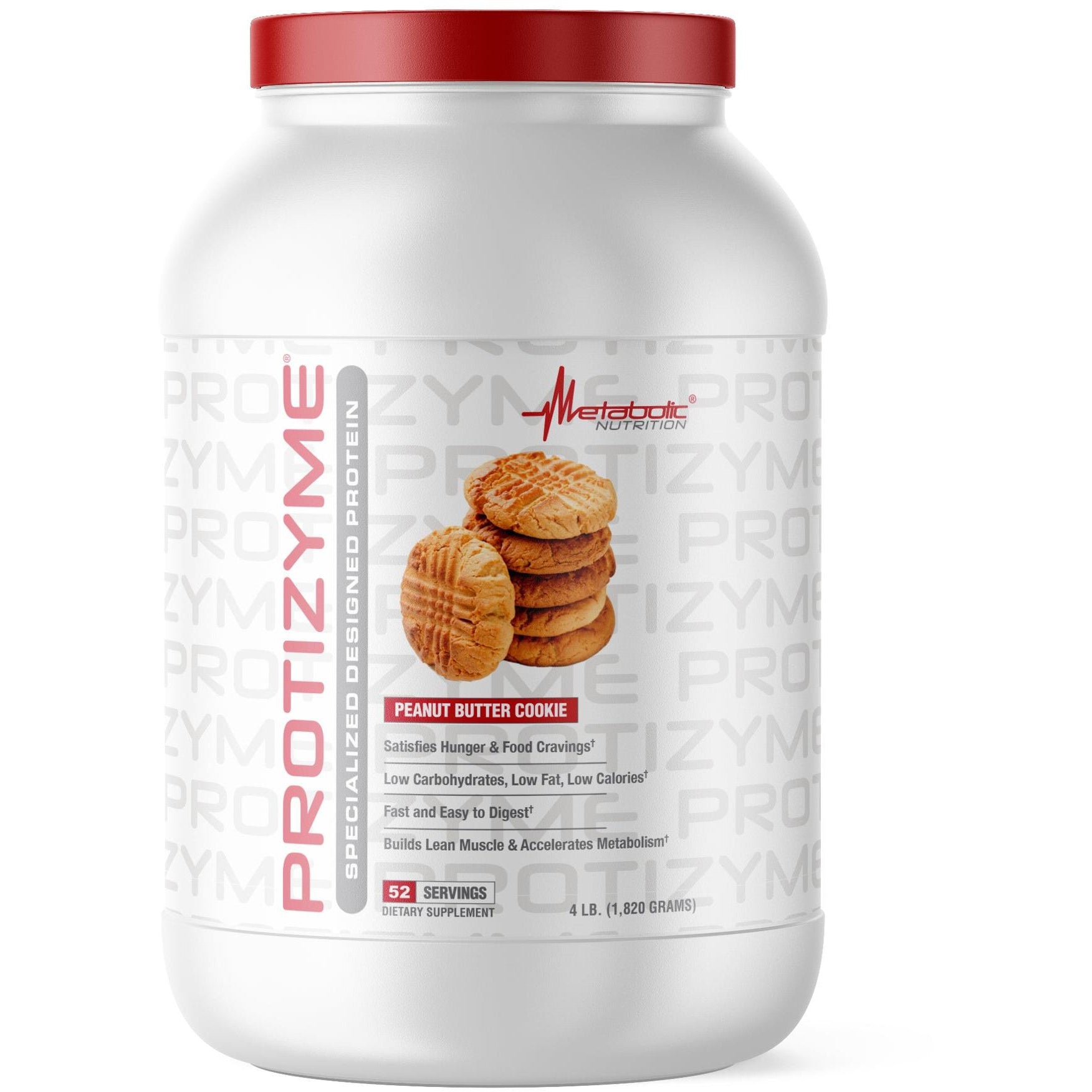 Metabolic Nutrition ProtiZyme-4 lbs (52 servings)-Peanut Butter Cookie-N101 Nutrition