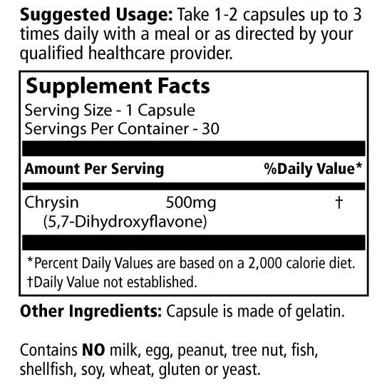 MRM Chrysin 500-30 vegan capsules-N101 Nutrition