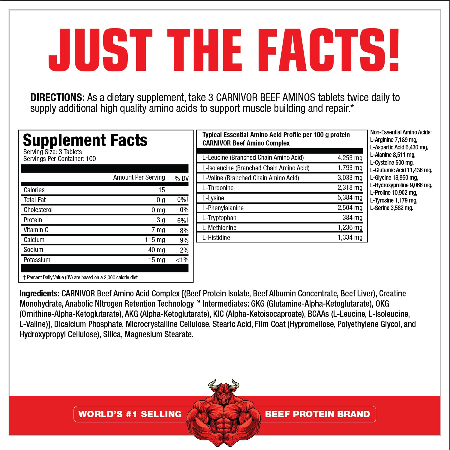 MuscleMeds Carnivor Beef Aminos-N101 Nutrition