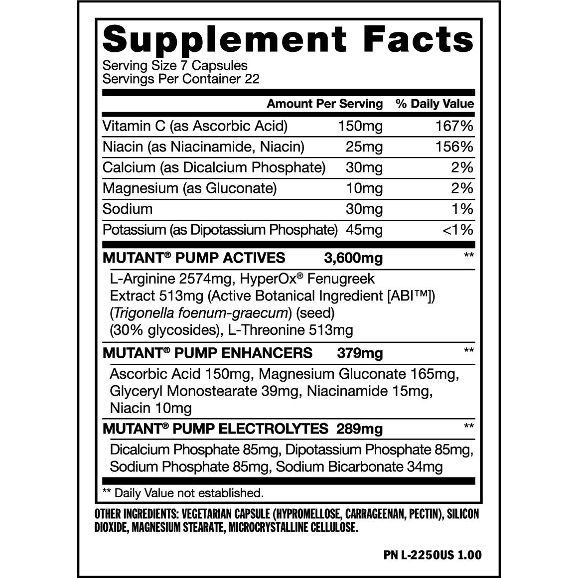 Mutant Pump-154 vege capsules-N101 Nutrition