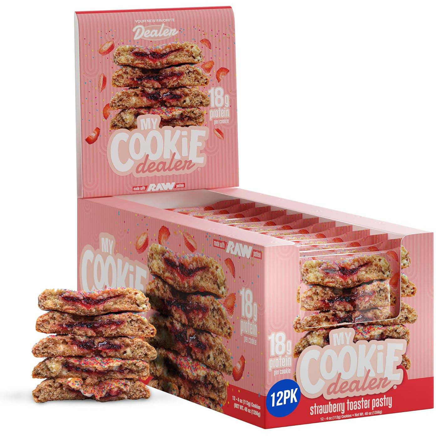 My Cookie Dealer Protein Cookie-1 box (12 cookies)-Strawberry Toaster Pastry-N101 Nutrition