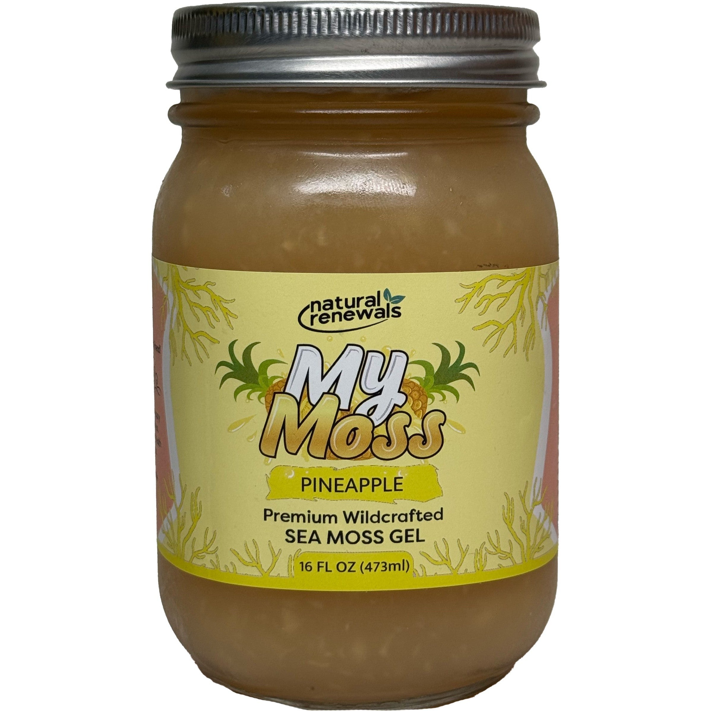 Natural Renewals My Moss Premium Wildcrafted Sea Moss Gel-16 fl oz (473 mL)-Pineapple-N101 Nutrition