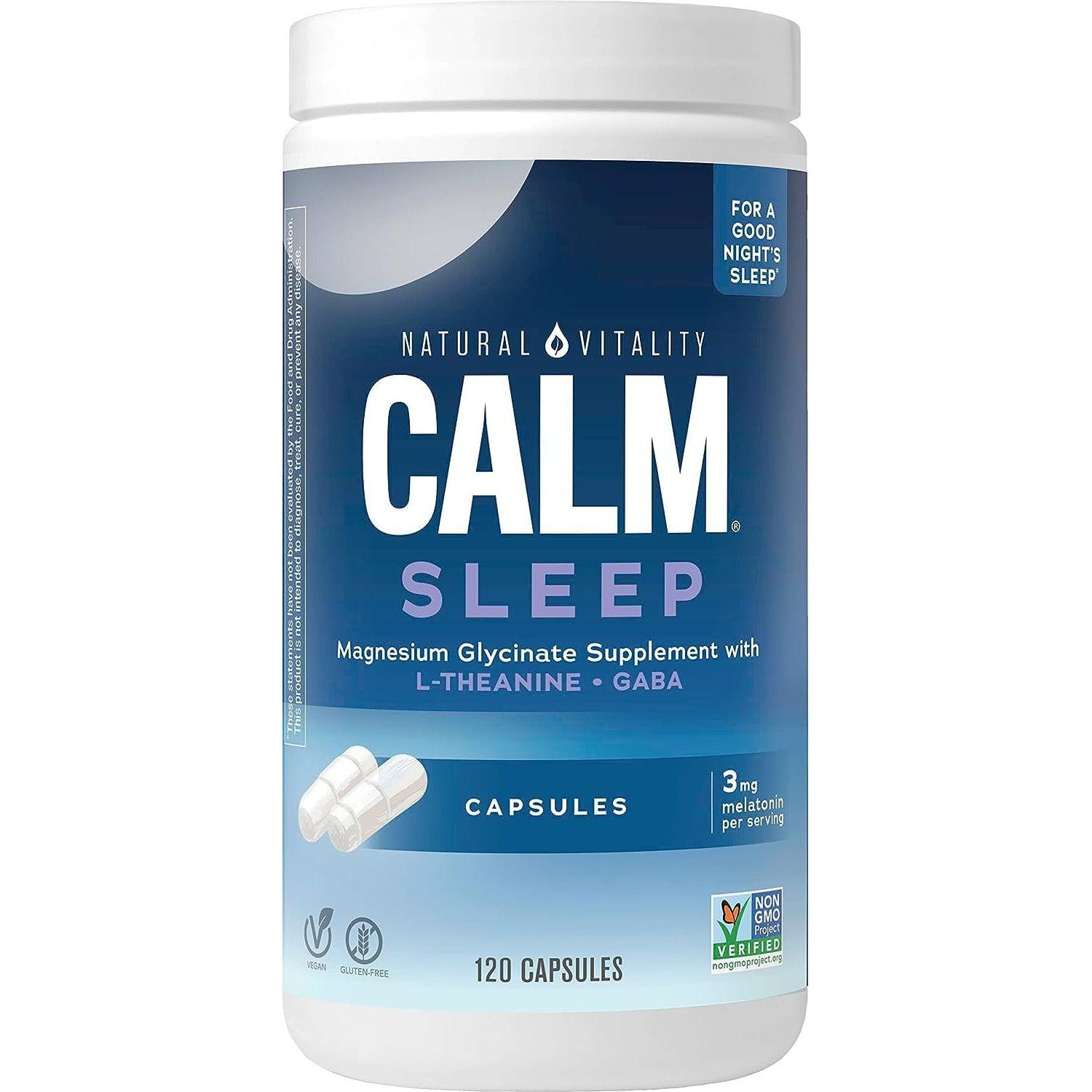 Natural Vitality CALM Sleep Capsules (EXP 08/2025 - FINAL SALE - NO RETURNS)-120 capsules-N101 Nutrition