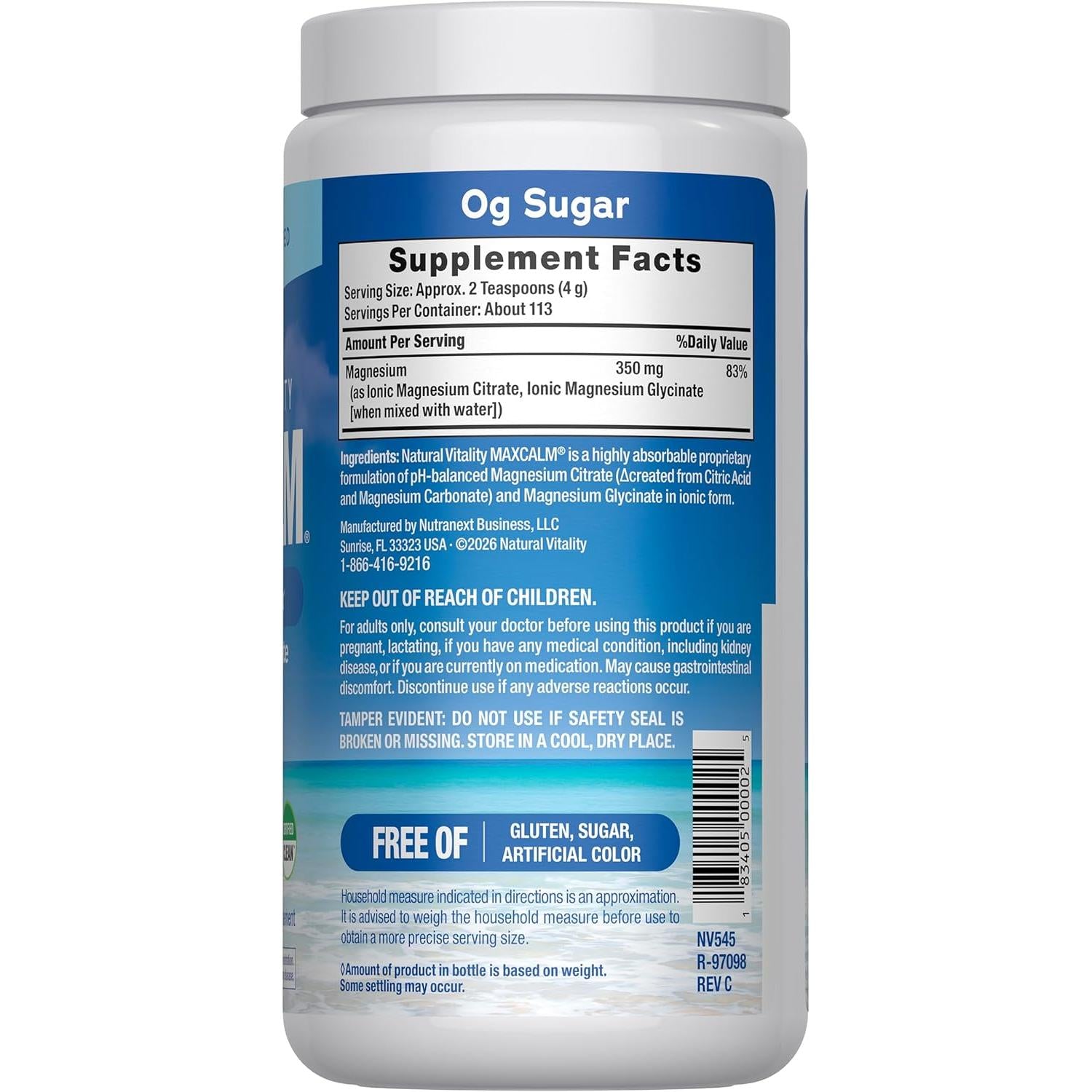 Natural Vitality MAXCALM Powder-N101 Nutrition