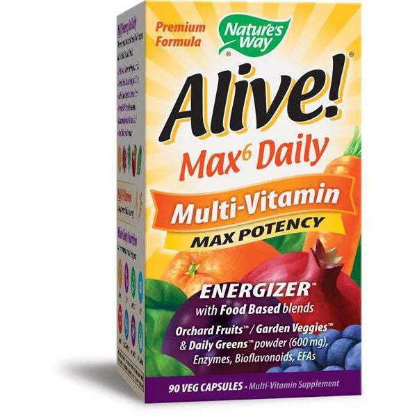 Nature's Way Alive! MAX6 Potency Multivitamin-90 capsules-N101 Nutrition