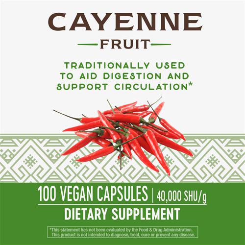 Nature's Way Cayenne Fruit-100 vegan capsules-N101 Nutrition