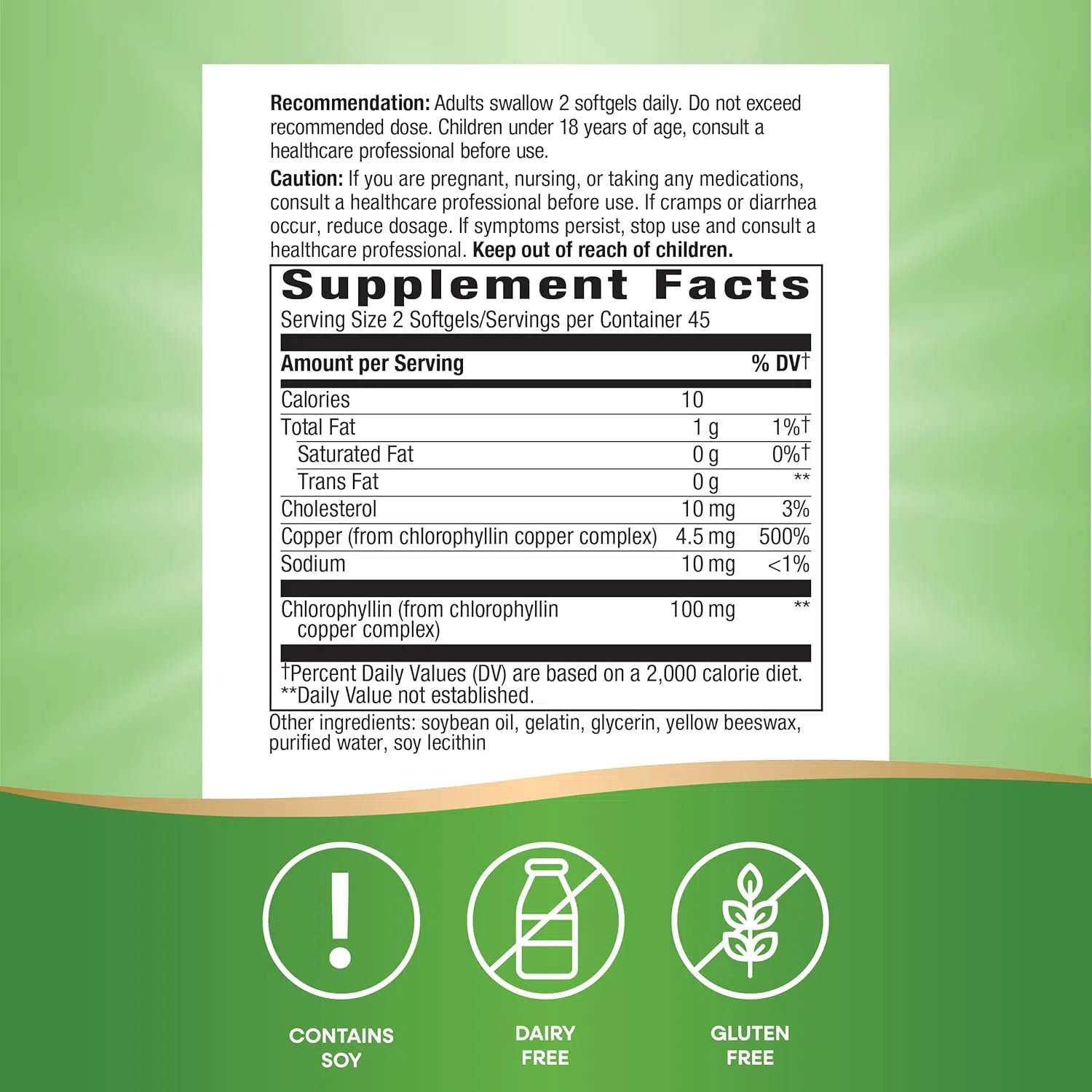 Nature's Way Chlorofresh Chlorophyll Concentrate-90 softgels-N101 Nutrition