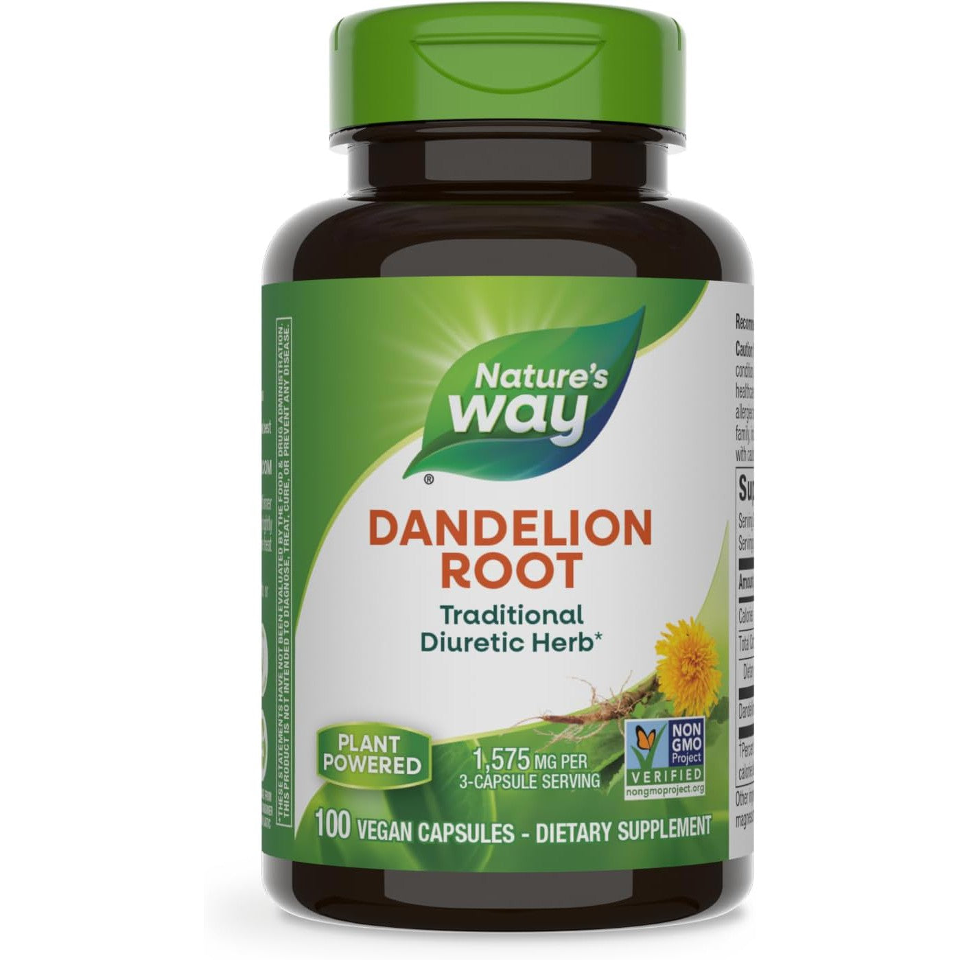 Nature's Way Dandelion Root-100 vegan capsules-N101 Nutrition