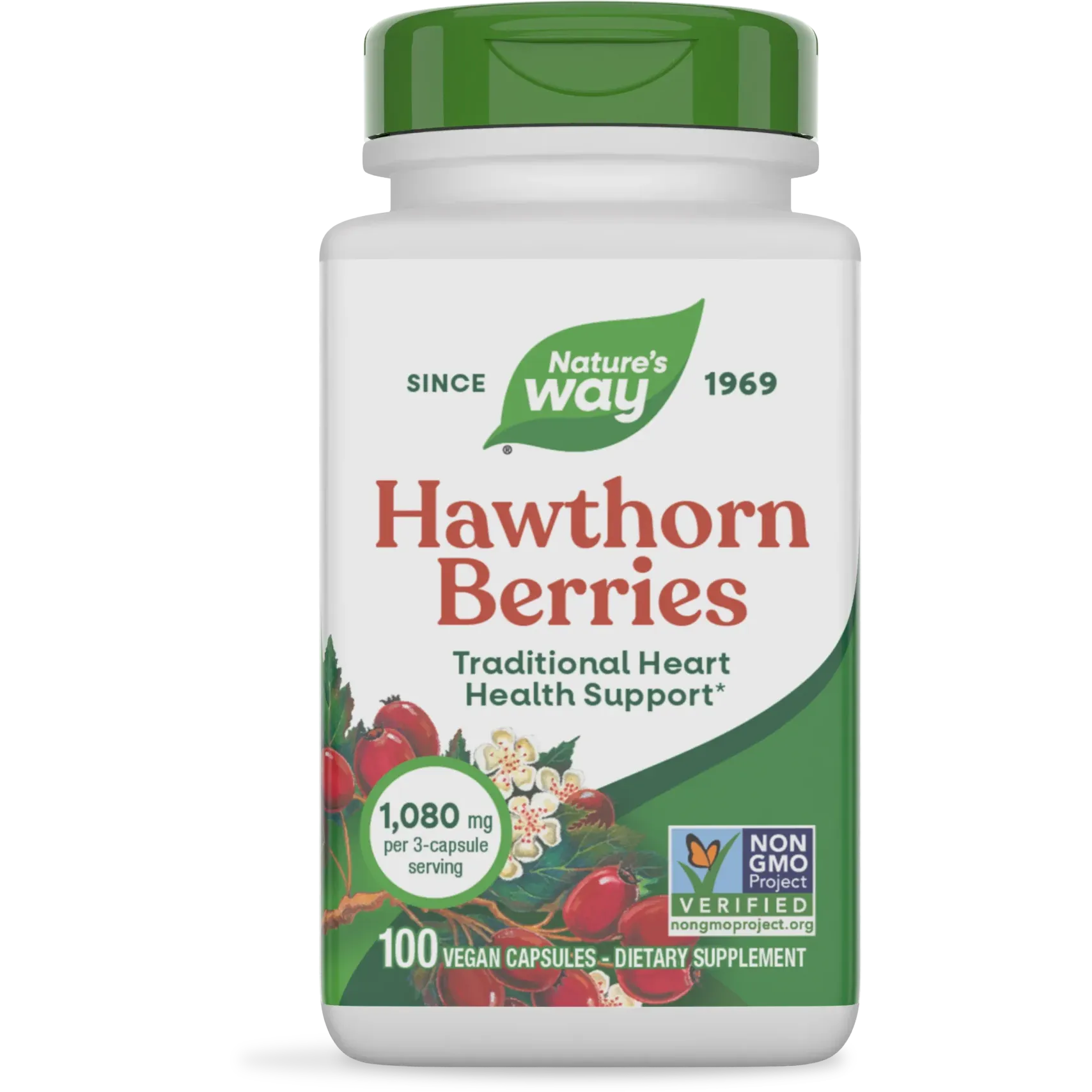 Nature's Way Hawthorn Berries-100 vegan capsules-N101 Nutrition