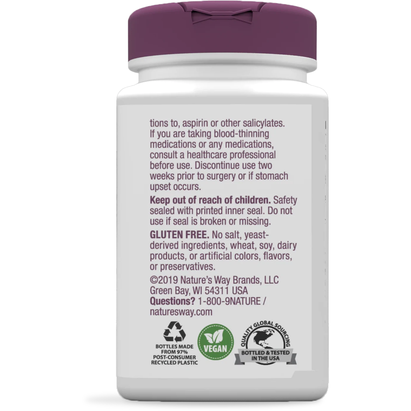 Nature's Way Premium Extract Willow-60 vegan capsules-N101 Nutrition