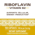 Nature's Way Riboflavin (Vitamin B2) 100 mg-100 capsules-N101 Nutrition