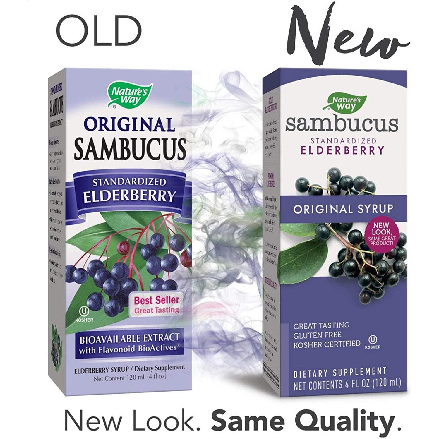 Nature's Way Sambucus Black Elderberry Original Syrup-4 fl oz (120 mL)-N101 Nutrition