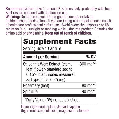 Nature's Way St. Johns Wort Extract-90 vegan capsules-N101 Nutrition