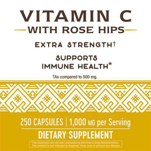 Nature's Way Vitamin C with Rose Hips 1000 mg-100 capsules-N101 Nutrition