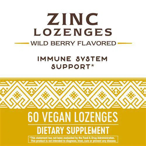 Nature's Way Zinc Lozenges-60 vegan lozenges-N101 Nutrition