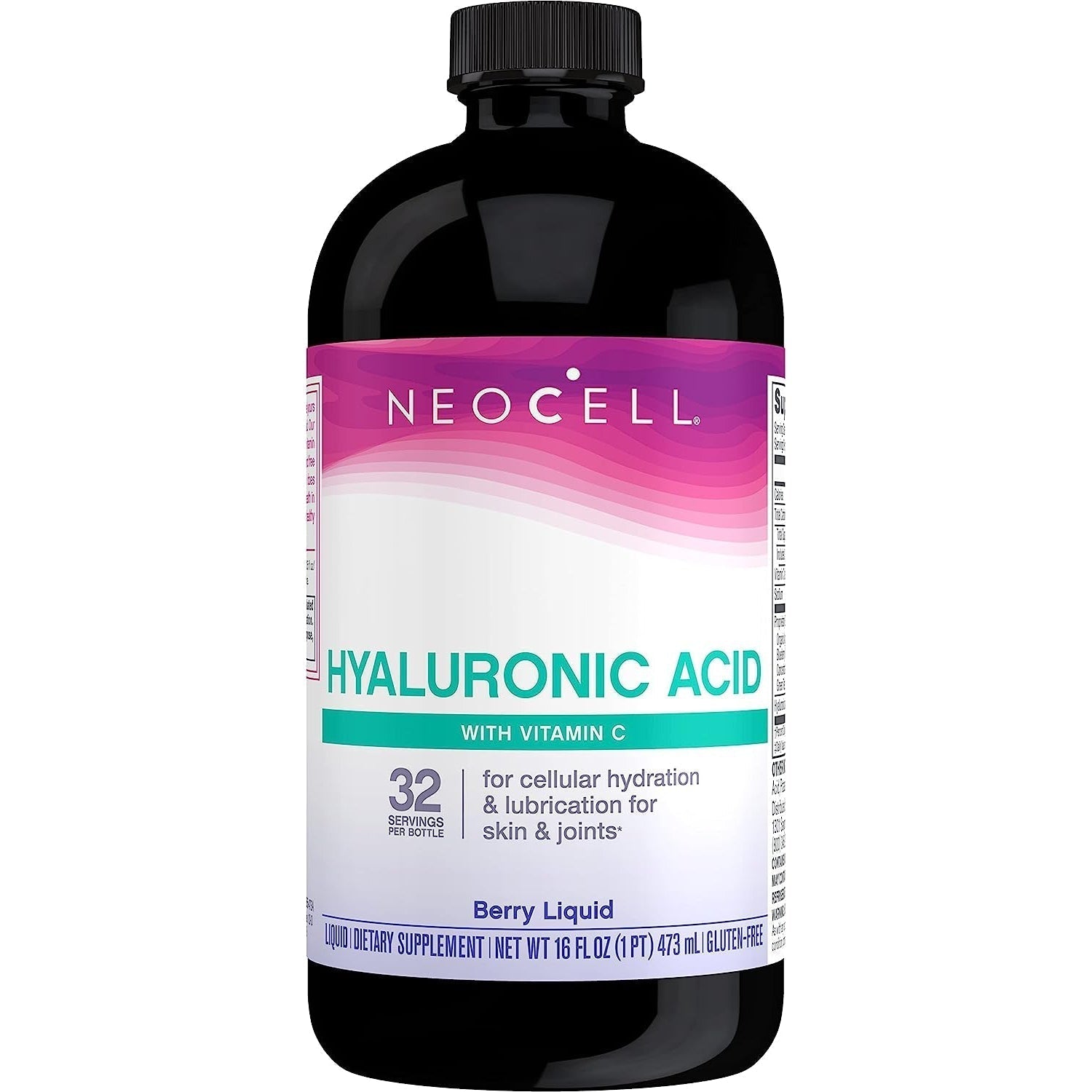 NeoCell Hyaluronic Acid Berry Liquid-16 fl oz (473 mL)-N101 Nutrition