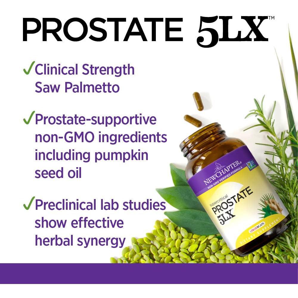 New Chapter Prostate 5LX Saw Palmetto Blend-120 vegetarian capsules-N101 Nutrition