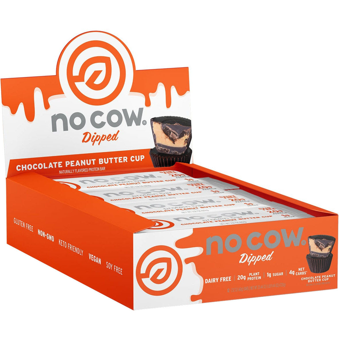 No Cow Dipped Protein Bars-Box (12 bars)-Chocolate Peanut Butter Cup-N101 Nutrition