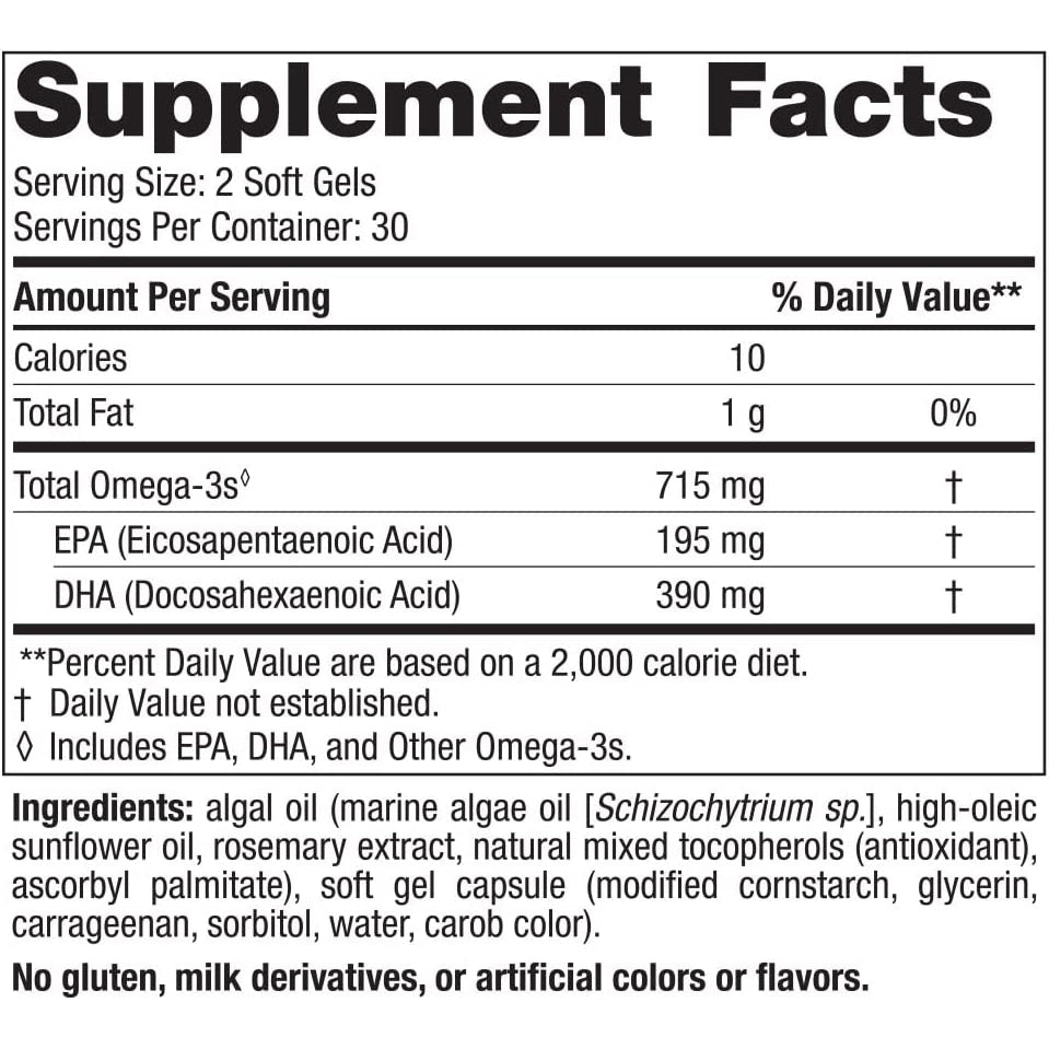 Nordic Naturals Algae Omega-N101 Nutrition