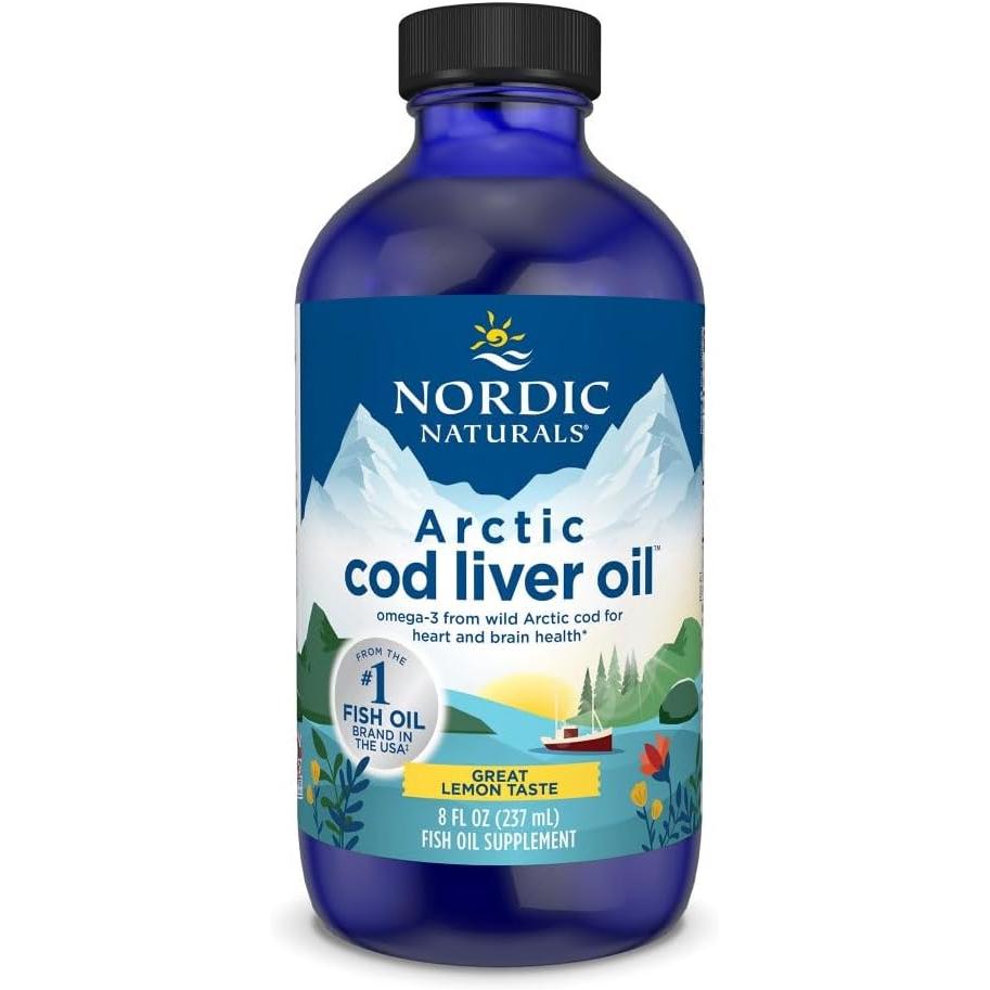 Nordic Naturals Arctic Cod Liver Oil - Lemon-8 fl oz (237 mL)-N101 Nutrition