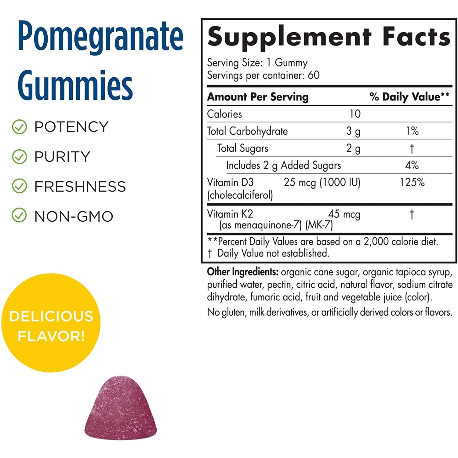 Nordic Naturals Vitamin D3 + K2 Gummies-60 gummies-N101 Nutrition