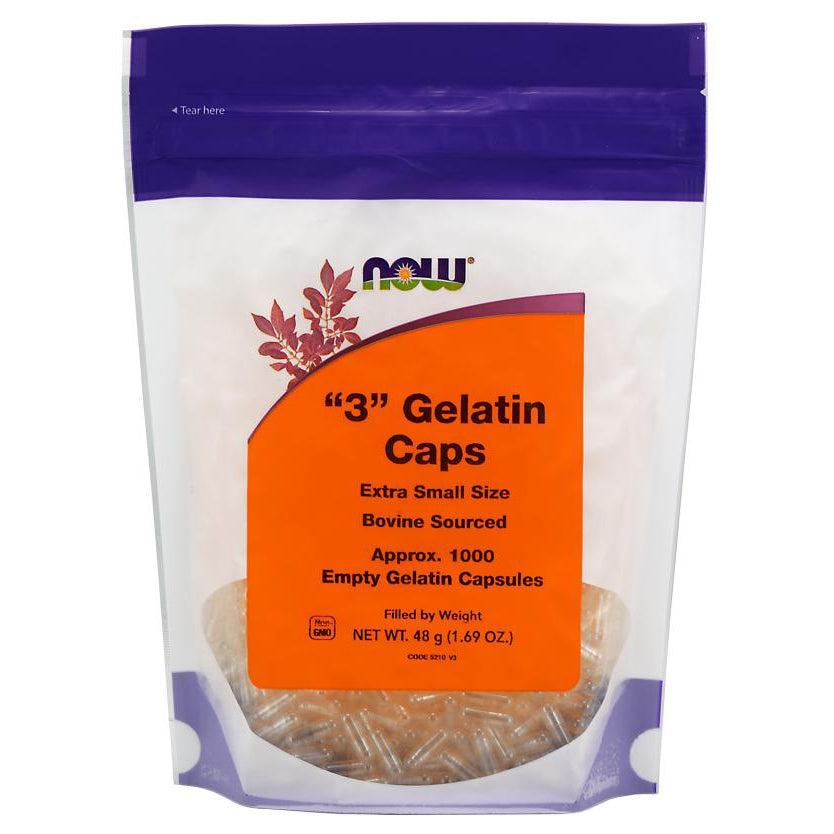 NOW "3" Gelatin Caps (Empty)-1000 count-N101 Nutrition