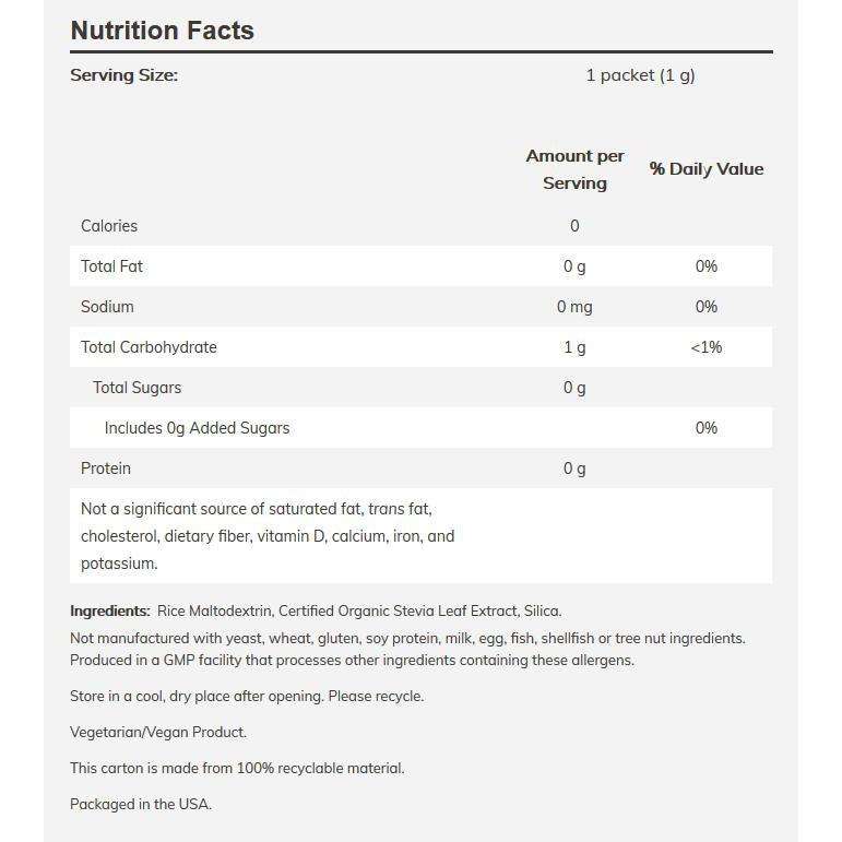 NOW BetterStevia Original Packets-100 packets-N101 Nutrition