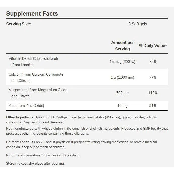 NOW Cal-Mag Softgels-120 softgels-N101 Nutrition