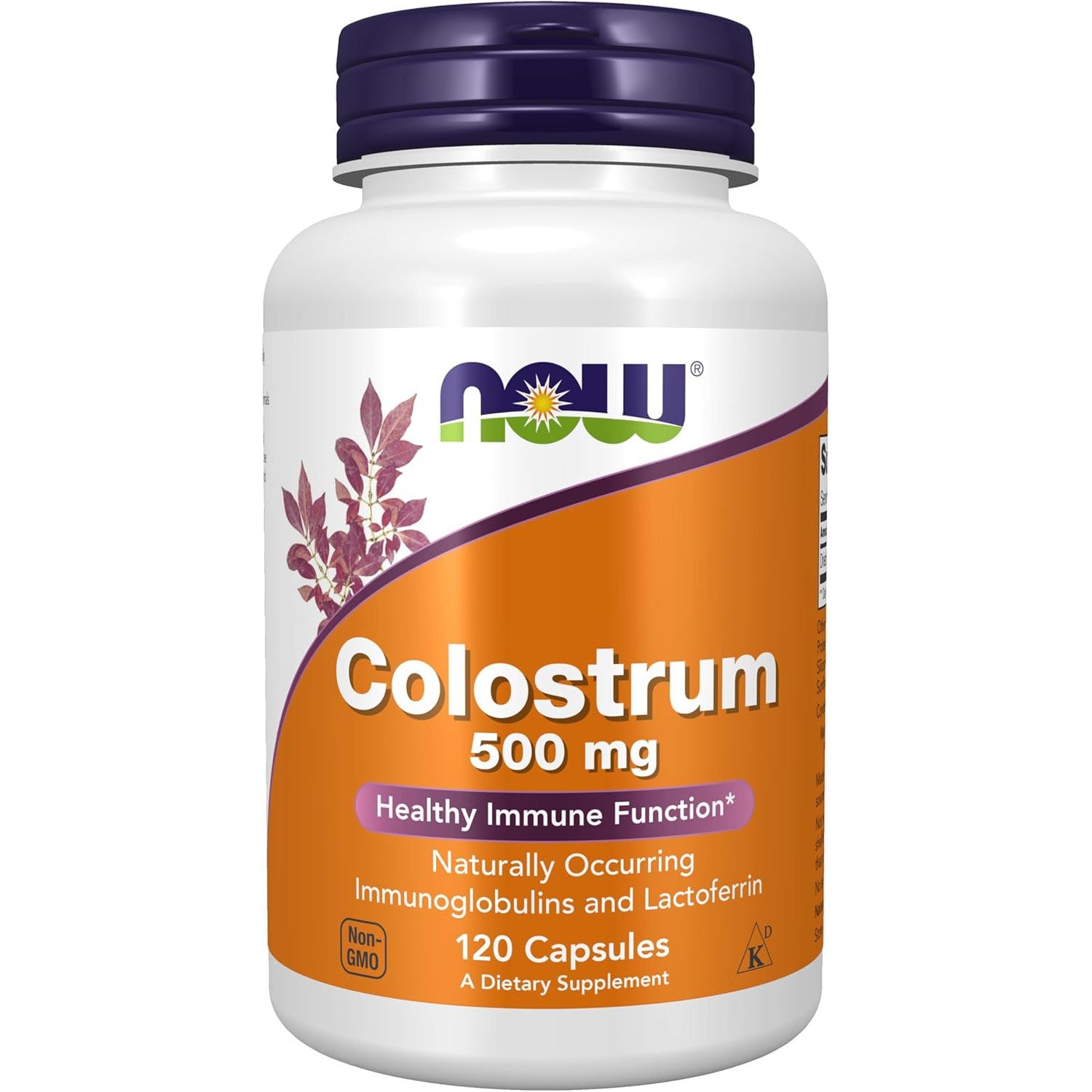 NOW Colostrum 500 mg-120 capsules-N101 Nutrition