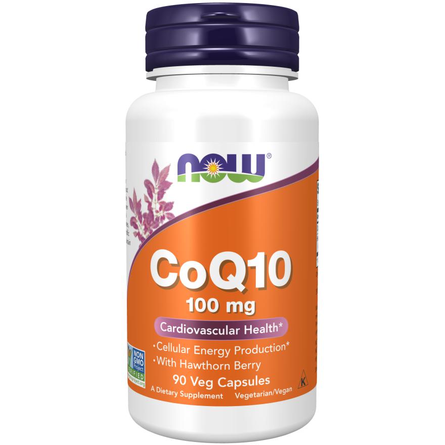 NOW CoQ10 100 mg with Hawthorn Berry-90 veg capsules-N101 Nutrition