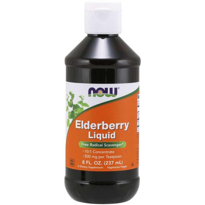 NOW Elderberry Liquid-8 fl oz (237 mL)-N101 Nutrition