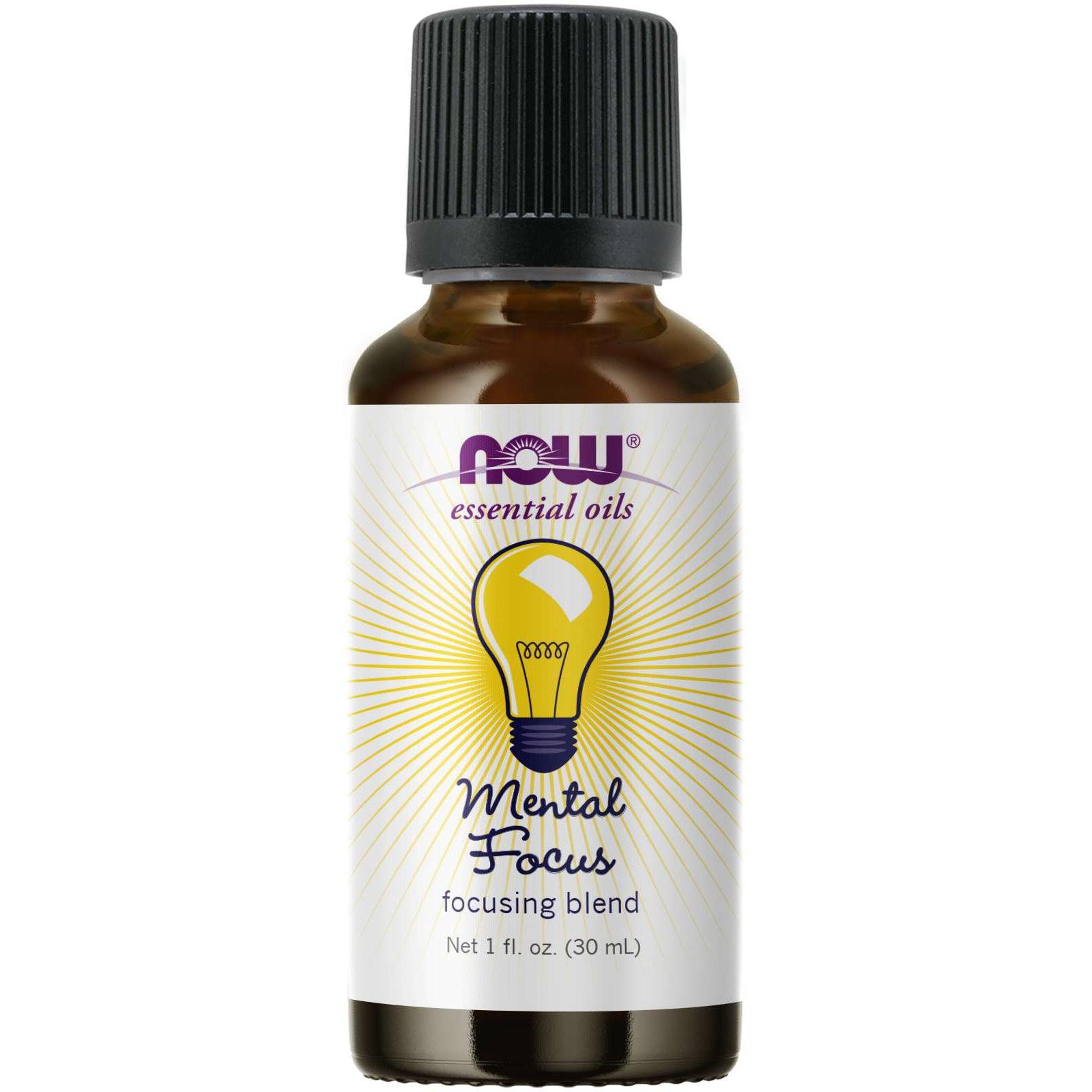 NOW Essential Oils Mental Focus Oil Blend-1 fl oz (30 mL)-N101 Nutrition