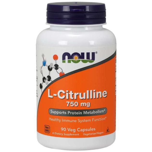 NOW L-Citrulline 750 mg-90 veggie caps-N101 Nutrition