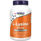 NOW L-Lysine 500 mg-100 veg capsules-N101 Nutrition