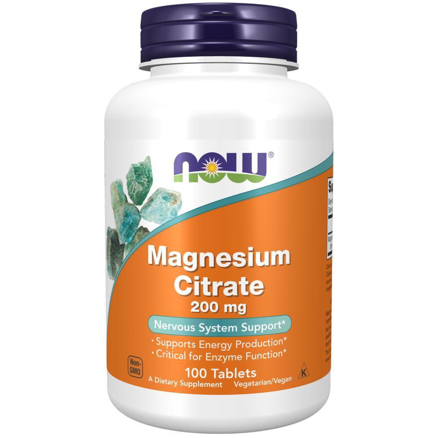 NOW Magnesium Citrate 200 mg-100 tablets-N101 Nutrition