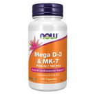 NOW Mega D-3 & MK-7 (5000 IU / 180 mcg)-120 capsules-N101 Nutrition