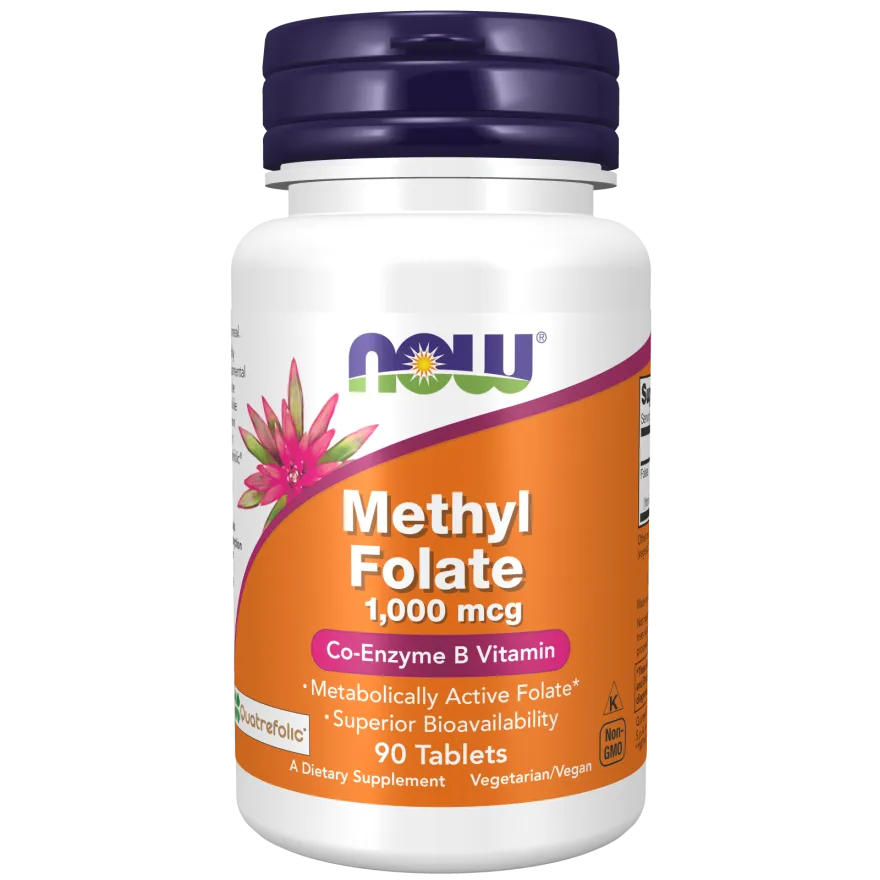 NOW Methyl Folate 1000 mcg-90 tablets-N101 Nutrition