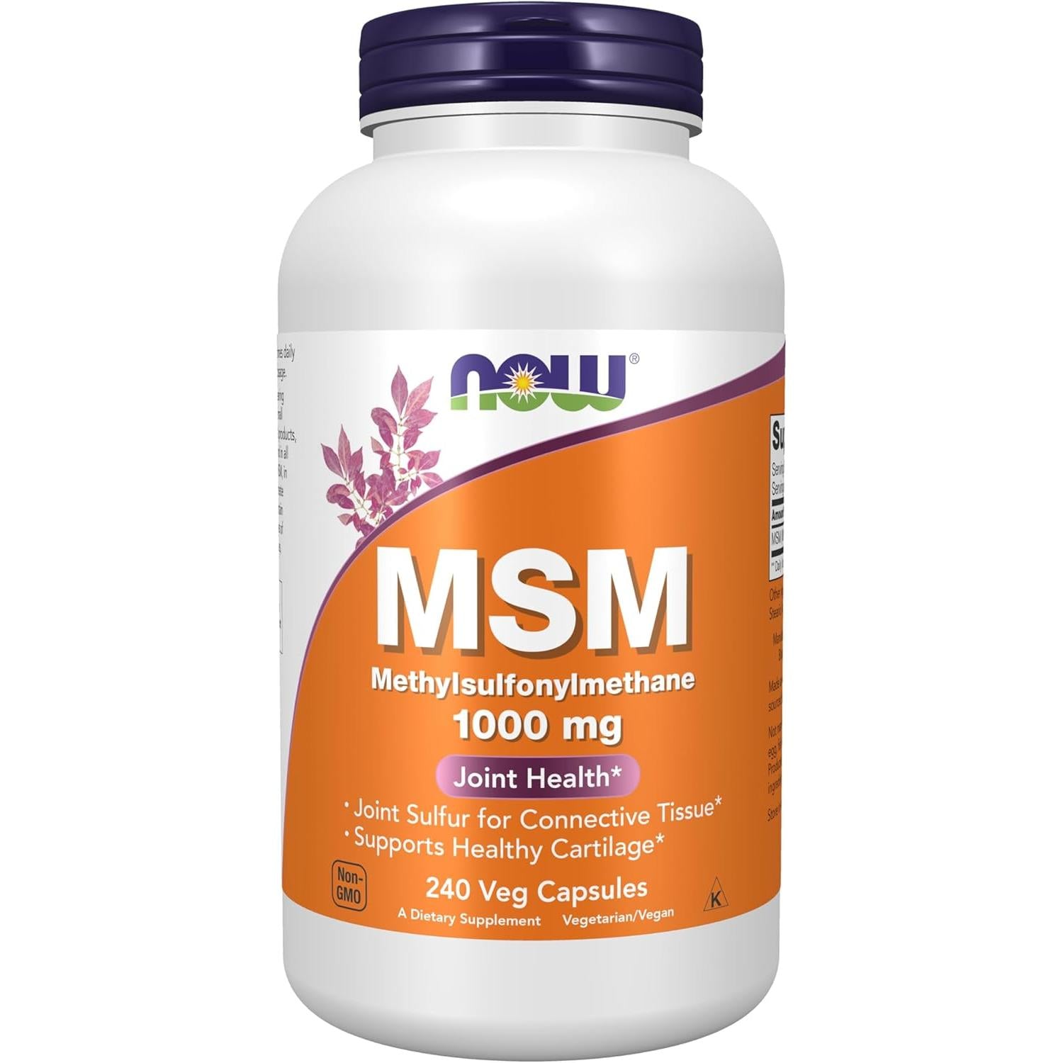 NOW MSM 1000 mg-240 Veg Capsules-N101 Nutrition