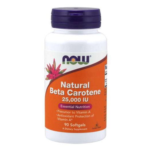 NOW Natural Beta Carotene 25,000 IU-180 softgels-N101 Nutrition