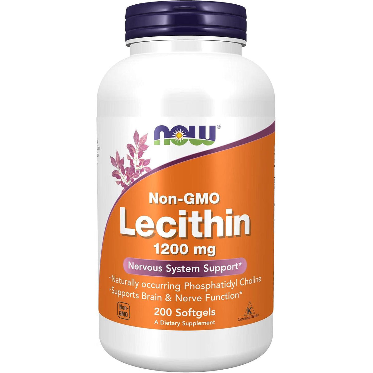 NOW Non-GMO Lecithin 1200 mg-200 softgels-N101 Nutrition