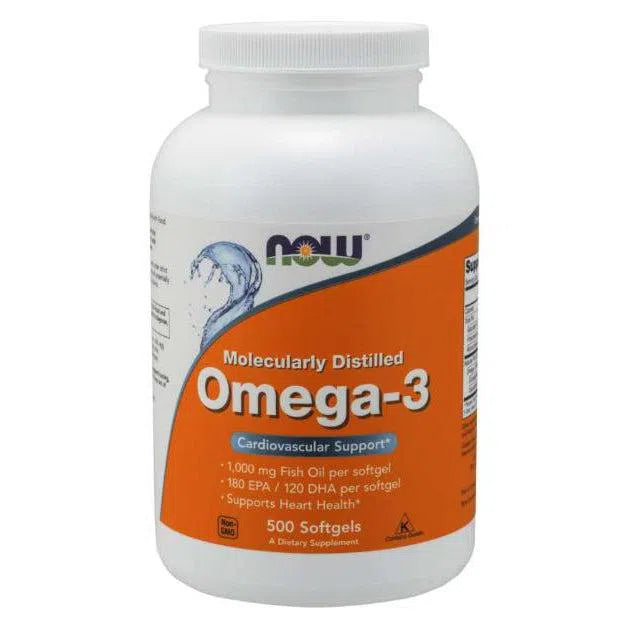 NOW Omega-3, Molecularly Distilled-200 softgels-N101 Nutrition